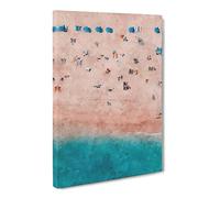 Sunbathing On South Beach Miami Canvas Print | Gallery Wrapped 30mm Frame Wall Art | 30x20 inches | Ready to Hang | Coastal Seascape Picture | Living Room Bedroom Lounge Office