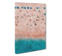 Sunbathing on South Beach Miami Canvas Print | Gallery Wrapped 30mm Frame Wall Art | 30x20 inches | Ready to Hang | Abstract Seascape Picture | Living Room Bedroom Lounge Office