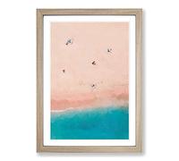 Sunbathing on South Beach Miami in Abstract Framed Print | A2 Oak Framed Wall Art | Ready to Hang | Abstract Beach Picture | Living Room Bedroom Lounge Office