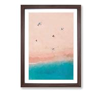 Sunbathing on South Beach Miami in Abstract Framed Print | A2 Walnut Framed Wall Art | Ready to Hang | Abstract Beach Picture | Living Room Bedroom Lounge Office