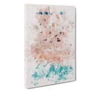 Sunbathing on South Beach Miami Watercolour Canvas Print | Gallery Wrapped 30mm Frame Wall Art | 30x20 inches | Ready to Hang | Modern Seascape Picture | Living Room Bedroom Lounge Office