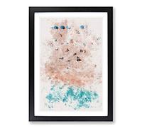 Sunbathing on South Beach Miami Watercolour Framed Print | A2 Black Framed Wall Art | Ready to Hang | Modern Beach Picture | Living Room Bedroom Lounge Office