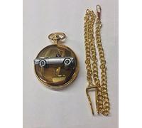 Sunbeam Alpine Mk2 ref241 pewter effect emblem polished gold case mens GIFT quartz pocket watch fob made in sheffield