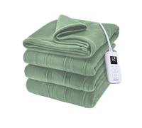 Sunbeam Royal Ultra Fleece Heated Electric Blanket Full Size, 84" x 72", 12 Heat Settings, 12-Hour Selectable Auto Shut-Off, Fast Heating, Machine Washable, Warm and Cozy, Matcha