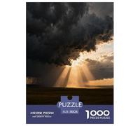 Sunbeams Through Storm Clouds 1000 Piece Jigsaw Puzzles Fun Challenging Modern Paisaje Family Activity Game for The Whole Gifts for Women Men 38x26cm/1000pcs