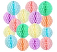 SUNBEAUTY Pastel Soft Honeycomb Decorations Macarons Paper Pom Poms Party Decorations Hanging Paper Pom Poms Honeycomb Balls for Birthday Valentines Wedding Outdoor Decorations