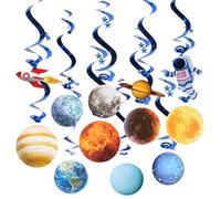 SUNBEAUTY Solar System Hanging Swirl Decorations Outer Space Party Planets Supplies Space Decorations Space Party Star Wars Decorations Galaxy Room Decor for Birthday Classroom Children's Room-10 Pcs