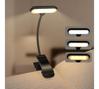 SUNBEBE Book Light, Reading Light Book Lamp for Reading at Night，Flexible Reading Lamp with 3 Eye-Protecting Modes, Stepless Dimming, Long Battery Life, 4-Level Power Indicator, USB Rechargeable