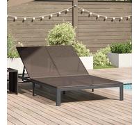Sunbed Brown Poly Rattan Recliner 206 x 115 x 75 cm. Adjustable Outdoor Lounger