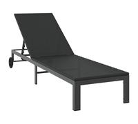 Sunbed Reclining with Wheel Poly Rattan Modern Outdoor Lounger Chair vidaXL