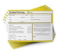 Sunbed Tanning Client Cards GDPR A6 Size - Salon and Therapist Customer Consultation Record - Treatment Services Essentials - Profile and Recording Forms - Beauty Stationery - 105x148mm - Pack of 25