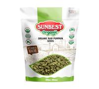 Sunbest Natural Organic Raw Pumpkin Seeds 48 oz (3 lb Bulk Bag) - USDA Organic, Unsalted Shelled Pepita Seeds - Gluten-Free, Non-GMO, Vegan, Kosher