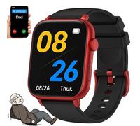 SUNBGRPYE 4G Smartwatches For Seniors, 1.83″ Curved Screen, Fall Detection | SOS Emergency Button | GPS Positioning | Two-Way Calling | Safe Zone, Anti-Fall Watch For Seniors Red
