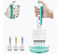 SUNBGRPYE Laboratory Micropipette, 8/12 Channel Manual Pipette, High Temperature Resistance 121℃, Adjustable Volume, For Various Laboratory Pipetting Operations 8channel-30~300ul