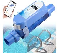 SUNBGRPYE Salt Chlorine Generator - App-Controlled, Automatic Chlorinator For Spas, Digital Panel | Automatic Cleaning, Adaptive Pool Salt Chlorine Generator, For Pools 18-85m³ 16g/h