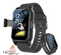 SUNBGRPYE Smart Watch For Elderly, With Accurate GPS, Fall Detection & Sos Button 3s, HD Video Call, Long Battery Life, Bracelet For Elderly People Living Alone Black