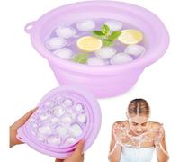Sunbilien Folding ice Basin with Built-in ice Tray for Cold Compress Care, Portable Hand Basin to Soothe The Skin and Reduce Swelling, Suitable for Home use (Purple)