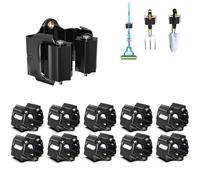 Sunbilien Wall Mounted Mop Broom Holder, 10 Pack Storage Hooks,Mop and Broom Storage Rack Brush Hook Organiser Tidy Clamp Holder for Kitchen Garden Garage Bathroom