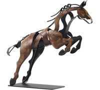 SunBlogs Art Horse Statue, Unique Metal Art Handmade Sculpture for Home Decor, Rustic Decor, Gifts for Horse Lovers (Vintage Brown)