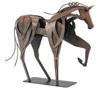 SunBlogs Art Metal Horse Statue Décor, Handmade & Hand-Painted Modern Western Horse Decoration, Rustic Iron Sculpture Gifts for Home Office for Horse Lovers