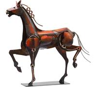 SunBlogs Art Metal Horse Statue - Rustic Handmade Western Décor - 100% Hand-Painted Horse Figurines Décor for Office Home - Horse Sculpture Gifts for Women (Iron Color)