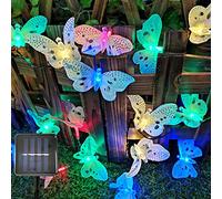 Sunboia Butterfly Solar String Lights,20 LED Waterpoof Solar Butterfly Lights Garden Decorative Lights for Bedroom Patio Tree Lawn Christmas