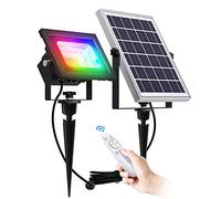 SunBonar RGB Solar Flood Lights Outdoor, Color Changing for Lawn Tree Yard