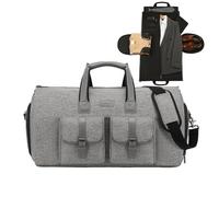 Sunborls Garment Bag for Travel - 2 in 1 Convertible Duffle Carry On Garment Bag, Suit Travel Bag for Men & Women, Ideal for Business, Interviews, Shows, Cruises & Formal Events Gray