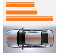 SUNBREATH 3PCS Car Hood Car Body Roof Modified Sport Style Stripe Sticker Graphic Vinyl Racing Stripe Decal Decoration Accessories Sticker for Cars Orange