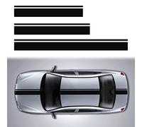 SUNBREATH 3PCS Car Hood Car Body Roof Modified Sport Style Stripe Sticker Graphic Vinyl Racing Stripe Decal Decoration Accessories Sticker for Cars Black