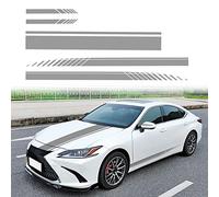 SUNBREATH 5PCS Car Hood Car Body Rearview Mirror Modified Sport Style Stripe Sticker Graphic Vinyl Racing Stripe Decal Decoration Accessories Sticker for Cars Gray