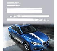 SUNBREATH 5PCS Car Hood Car Body Rearview Mirror Modified Sport Style Stripe Sticker Graphic Vinyl Racing Stripe Decal Decoration Accessories Sticker for Cars White