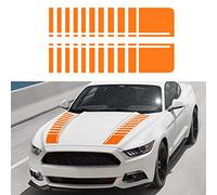 SUNBREATH Car Hood Modified Sport Style Stripe Sticker Graphic Vinyl Racing Stripe Decal Decoration Accessories Sticker for Cars C002 Orange