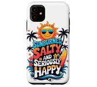 Sunburned, Salty and Seriously Happy Retro Beach Vibes Case for iPhone 11