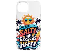 Sunburned, Salty and Seriously Happy Retro Beach Vibes Case for iPhone 15 Plus