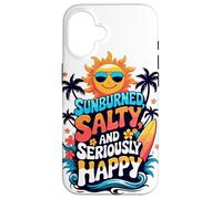 Sunburned, Salty and Seriously Happy Retro Beach Vibes Case for iPhone 16