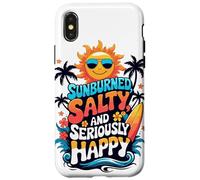Sunburned, Salty and Seriously Happy Retro Beach Vibes Case for iPhone X/XS