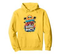 Sunburned, Salty and Seriously Happy Retro Beach Vibes Pullover Hoodie