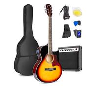 Sunburst Beginner Electric Acoustic Guitar Starter Kit - Complete Electro Acoustic Package With 40W Amp, Built-in LED Tuner & EQ, Ideal For Learners With Gig Bag, Tuner & Accessories