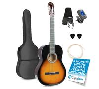 MAX SoloArt Sunburst Acoustic Guitar Starter Kit, Full-Size Beginner Guitars Set with Accessories and 6 Months Lessons, Starter Bundle for New Players