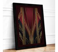 Sunburst Elegance Art Deco Framed Wall Art Print A2 (59.4×42cm) Black, Wall Decor for Living Room, Bedroom, Office & Home, Ready to Hang, Art Gift