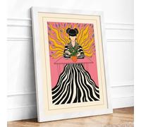 Sunburst Figure Modern Framed Wall Art Print A2 (59.4×42cm) White, Wall Decor for Living Room, Bedroom, Office & Home, Ready to Hang, Art Gift