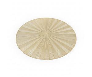 Sunburst Gold Round Placemats Set of 4 (38cm) - Non-Slip Heat Resistant Metallic Tablemats, Elegant Dining Mats for Kitchen Table Decoration - Luxury Interiors by Rowen Homes (Gold)