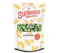 Sunburst Snacks Wasabi Peanuts, Roasted Peanuts Coated in a Crunchy Shell of Spicy Flavour, Resealable and Recyclable Packaging, 500g