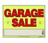 Sunburst Systems 3610 Garage Sale Sign 14" x 11" Neon, w/Directional Arrows & box to write info in, Weather Resistant