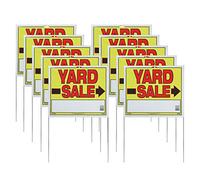 Sunburst Systems 3908 Yard U-Stake Yard Sale Sign, Yellow,Red,Black, 22" x 14", 10 Pack