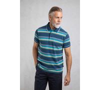 Sunbury Cotton Striped Pique Polo Shirt Weird Fish Bright Blue L