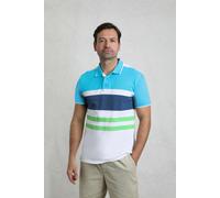 Sunbury Cotton Striped Pique Polo Shirt Weird Fish Mid Blue XXL