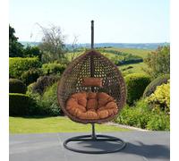 Sunbury Hanging Swing Single Egg Pod Chair - Brown