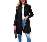 Suncadmious Women's Elegant Single Breasted Coat Long Sleeve Mid Winter Overcoat Work Office Pea Coats